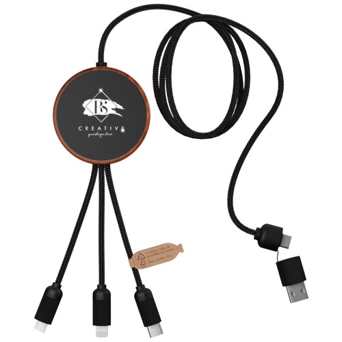 SCX.design C40 5-in-1 Rpet Light-up Logo Charging Cable and 10W Charging Pad