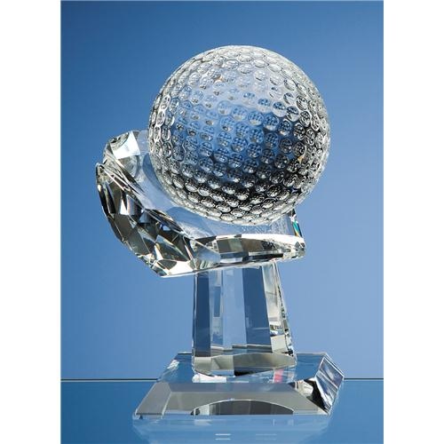 10cm Optic Golf Ball On Mounted Hand Award