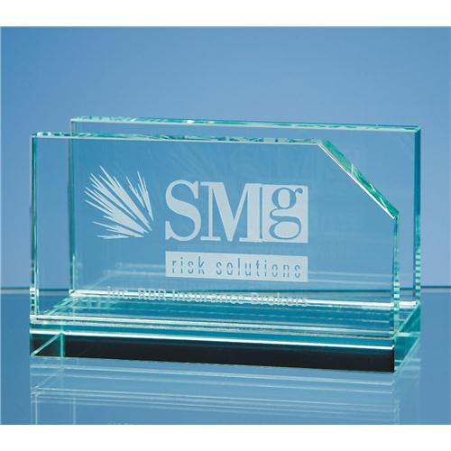 10cm Jade Glass Business Card Holder
