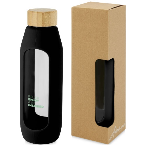 Tidan 600 ml Borosilicate Glass Bottle with Silicone Grip