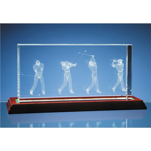 3D Golf Scene In 10cm x 20cm Optic Block