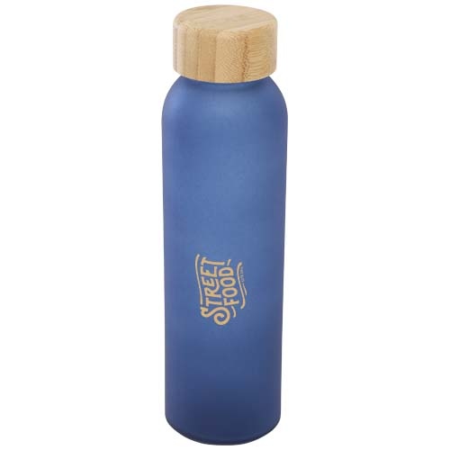 Lume 500 ml Matte Soda Lime Glass Bottle with Bamboo Lid