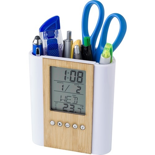Bamboo Clock and  Pen Holder