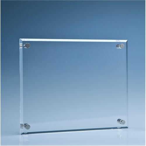 25.5cm x 30.5cm Clear Glass Wall Display Plaque UK Corporate Gifts
