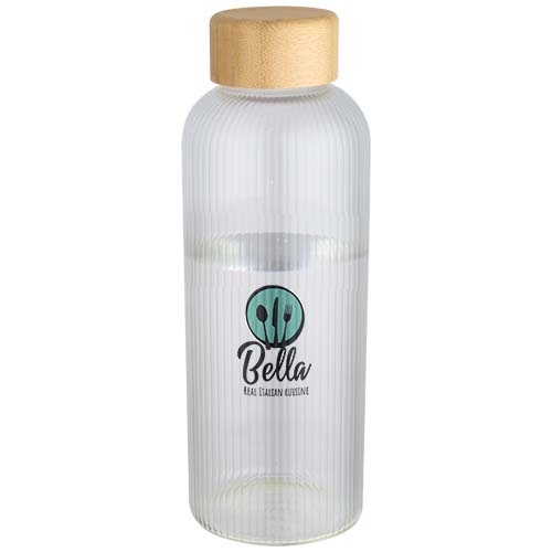 Mirage 650 ml Single-walled Borosilicate Glass Bottle with Bamboo Lid