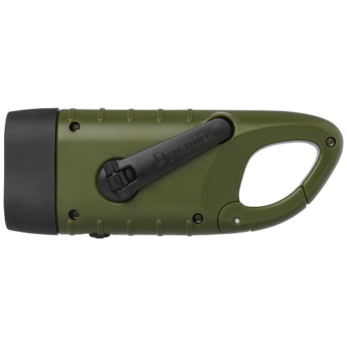 Helios Recycled Plastic Solar Dynamo Flashlight with Carabiner