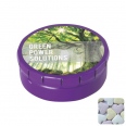 Round Click Tin with Fruit Heart Sweets 10