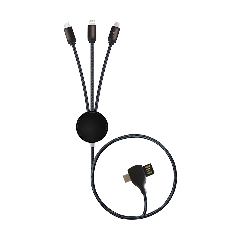 3 in 1 Multi Charging Cable with LED Logo with NFC Chip