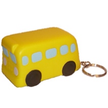 Yellow Bus Keyring Stress Toy