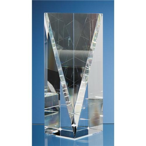 20.5cm Optical Crystal Facet Rectangle Award