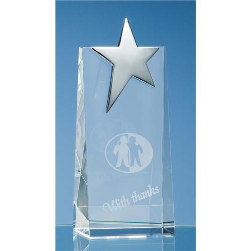 17.5cm Optic Rectangle with Silver Star