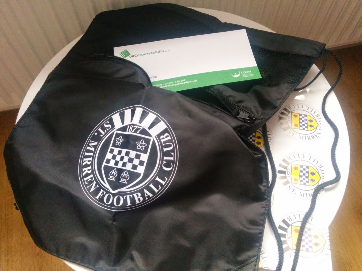 Promotional Drawstring Bags for St Mirren Football Club